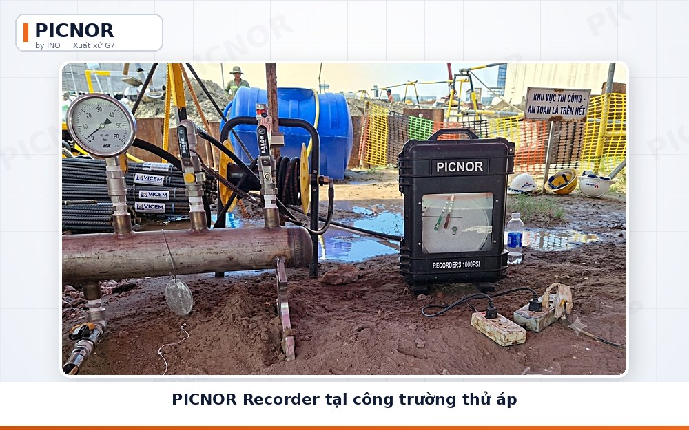 PICNOR Chart Recorder tại công trường Hydrostatic Testing