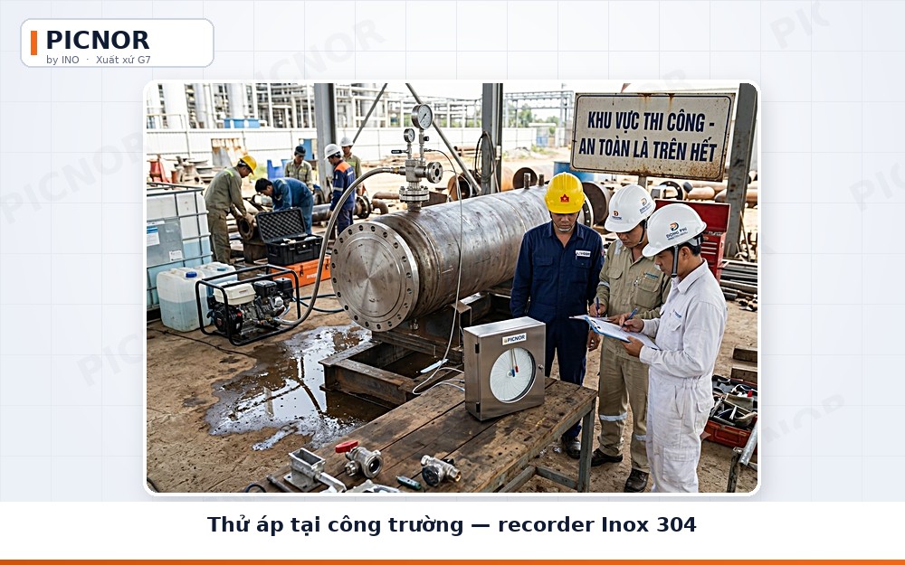 Recorder PICNOR thử áp đường ống hiện trường